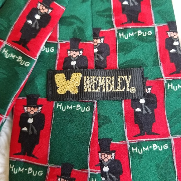 Vintage Wembley Ebenezer Scrooge HumBug Christmas Tie - Picture 5 of 8